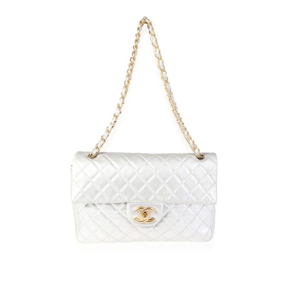 Chanel Silver Quilted Lambskin Soft Maxi Single Flap Bag - Picture 4 of 7